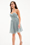 Women's Mint Green Strap Mini Homecoming Evening Dress - 3