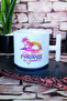 كوب لاتيه مطبوع عليه Paradise Found مع مقبض على شكل حرف T