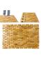 Solid Pattern Bamboo Mat Shower Tub Mat Bathroom Anti-Slip Mat Folding (24X16)Cm - 2