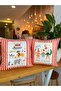 Children's Room Red Striped Double Sided Set of 2 Throw Pillow Covers - Children's Room Throw Pillow - 43X43Cm