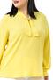 Yellow Blouse with Large Size Collar and Sparkle Detail on Cuffs - 5