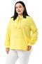 Yellow Blouse with Large Size Collar and Sparkle Detail on Cuffs - 4