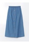 Lcw Grace Blue Women's Jean Skirt with Elastic Waist New Season - 6