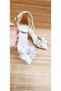 Women's Stoned Flower Pearl Ankle Strap Heeled Evening Dress Shoes - 4