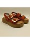 Exclusive Stable Orange Suede Platform Sandals |   Summer Elegance with Buckle & Anti-Slip Sole - 2