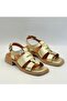 Perge Gold Real Leather Women's Sandals - 5