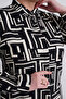 Black and White Maze Pattern Shirt Tunic - 7