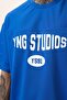 Oversize Printed Jersey T-Shirt Cobalt Blue - 4