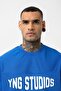 Oversize Printed Jersey T-Shirt Cobalt Blue - 3
