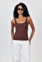 Brown Thick Strap Tank Top