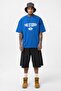 Oversize Printed Jersey T-Shirt Cobalt Blue - 8