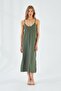 4252 Women's Rope Strap V-Neck Dress Khaki