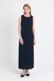 Black Front Button Pleated Dress 251627