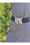 Leopard Buckle Elastic Women's Belt 80X5 cm - 2