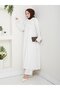 Women's Buttoned Strawberry Fabric White Double Suit - 2
