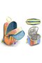 Primary and Secondary School School Bag Trio - Girl, Orange Yellow Blue Colored Stripes - 2