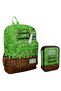 Green Brown Craft Boy's School Bag and Organizer Pen Holder Set 23776 11154