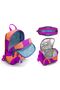 Primary and Secondary School School Bag Trio - Girl, Orange Purple Colored Striped - 2