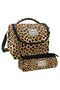 Girl's Brown Leopard Thermo Lunchbox and Three Compartment Pencil Bag Set