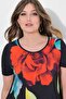 Women's Plus Size Black, Floral Print, A-Line Crew Neck Dress 65N39005 - 6
