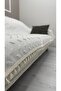Large Size Striped Tassel Sofa Cover Cotton |   Armchair Shawl 180 X 280 cm Ecru - 5
