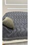 Large Size Wavy Tassel Sofa Cover 100% Cotton |   Armchair Shawl 180 X 280 cm Anthracite - 3