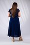 111975 Women's Plus Size Buttoned Slit Dress Navy Blue - 7