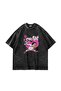 No Fake Love Printed Oversize Unisex Washable Black Tshirt