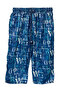 Uv Protection Men's Pool Sea Long Capri Shorts Swimwear K103 Navy Blue02