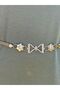 120 cm Zircon Stone Gold Yellow Bow Women's Belt - 4