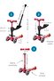 Micro Scooters Mini Micro 3 in 1 Deluxe Plus - Ruby Red | Kids Scooter with LED Wheels | 3-5 Years - 2