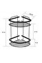 Black 304 Quality Stainless Steel 2-Tier Corner Bathroom Shelf Shampoo Holder - 2