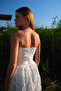 Lunella Women's Midi White Brode Lace Strapless Dress - 2