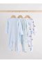 100% Cotton Blue/White Colored Elephant Patterned 3-Piece Sleeping Bag Set with Snap Fasteners Alyaw31031 - 5