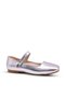 Florence Girl's Blunt Toe Silver Color Ballerina Shoes