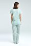 Women's Mint V-Neck Viscose Pocket Detailed Pajama Set - 4