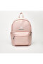 Logo Print School Backpack with Adjustable Straps and Zip Closure - 29x15x42 cm