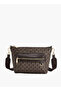 Women Monogram Print Crossbody Bag with Detachable Strap and Zip Closure - W 16 x H 20.5 x D 8 cm