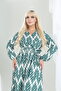 Birumucuk Dress with Belt and Seat Elastic Summer Patterned 2XL 6XL - 7