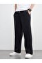 Men's Black Comfortable Fit Flat Leg Tracking Pants - 4