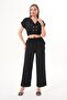 Women's Buttoned Crop Trousers Two-Piece Set 260012 - 4