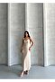 Women's Stone Thin Strap Stone Detailed Midi Dress