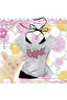 White Gothic Bratz Collar Additional Strap Short Sleeve Full Body Crop