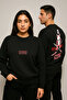 Lenithra Demon Slayer Anime Back Printed Unisex Oversize Black Sweatshirt