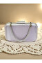Silver Gray Lame Color Glittery Satin Women's Evening Dress Bag - 4