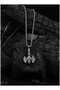 Men's Steel Necklace - Ax Model with Ottoman Motif, Chain for Lover, Spouse, Father