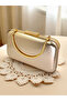 Rosegold Color Snake Pattern Shiny Leather Women's Evening Dress Bag - 3