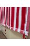 Red White Balcony Curtain, Arched Curtain, Balcony Curtain with Cornice Buttons and Bird Eye Holes - 6