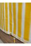 Yellow White Balcony Curtain, Arched Curtain, Balcony Curtain with Cornice Buttons and Bird's Eye Holes - 2
