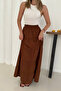 White Pleated Women's Long Skirt - 5